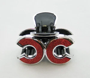  Double C Shape Red Glitter Light Weighted Plastic Hair Claw 2.75" Length - Picture 1 of 5