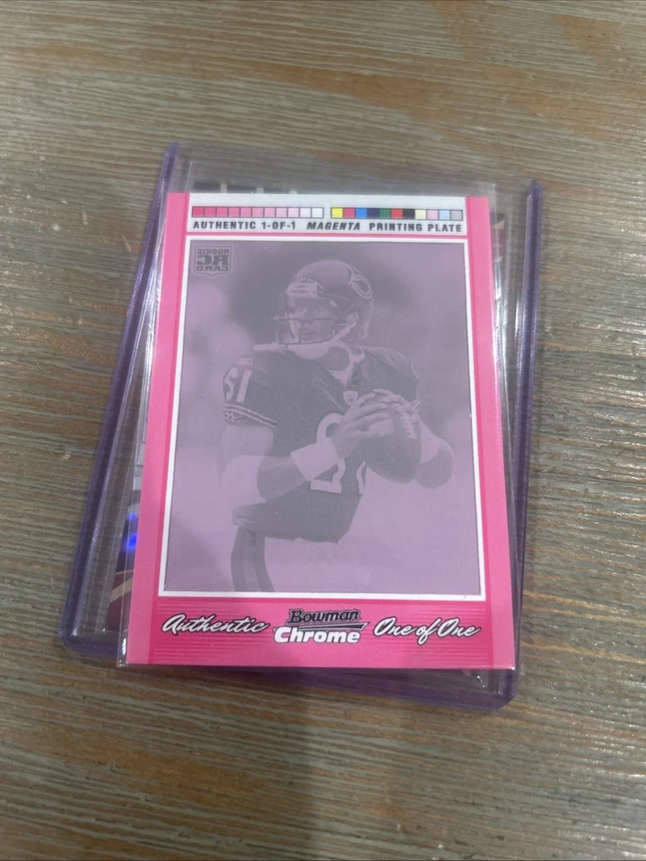 2007 Bowman Chrome Framed Printing Plate Magenta #BC64 Chris Leak /1 (RC) - Image 1 of 4