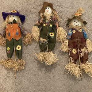 Lot of Scarecrow Yard Stakes Windsock Thanksgiving Turkey House Flag Autumn READ - Picture 1 of 22
