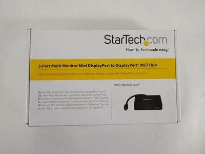 Neu StarTech MSTMDP123DP 3-Port Multi Monitor Adapter Mini DisplayPort Zu DP - Bild 1 von 4
