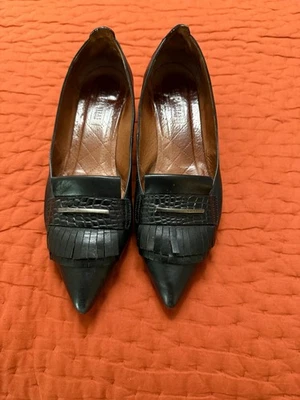 Hispanitas 皮革条纹尖跟高跟鞋 11 码 — 第 1/4 张图片