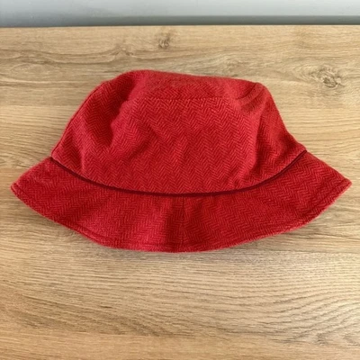 Old Navy Y2K 2004 Mezcla de Lana Sombrero Cubo L/XL Rojo Espiga Retro Cloche Foto 1 de 4