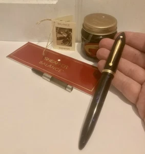 Sheaffer Balance Millennium Edition Dark Blue Marble Fountain Pen w/ Ink & More - Picture 1 of 20