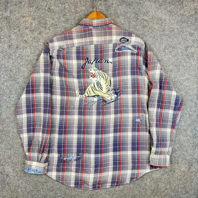 Polo Ralph Lauren Japón Tigre Franela Camisa Para Hombres Grande Envejecido Recuerdo Cuadros Foto 1 de 4