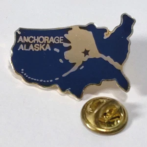 Prendedor de sombrero de solapa de recuerdo de Estados Unidos Pinback de ancho Alaska - Imagen 1 de 3
