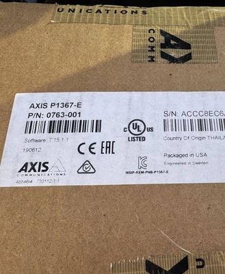 New and Sealed Axis P1367-E Indoor/Outdoor 5MP Network Style Box Camera - Image 1 of 2