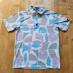 Camisas polo Bad Birdie Mid Century Mulligans pastel geométricas para hombre medianas - Imagen 1 de 9