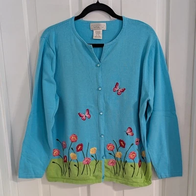 Cárdigan Suéter De Colección Mandal Bay Para Mujer Bordado XTRA GRANDE Cottagecore Floral Foto 1 de 4