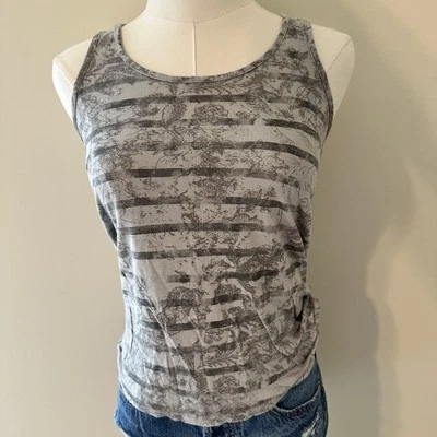 Mudd Grey and black striped tank top small - Image 1 of 3