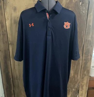 Under Armour UA Auburn Tigers NCAA S/S Polo Shirt Blue War Eagle Men's 2XL - Image 1 of 4