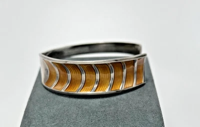 PULSERA BRAZALETE GUILLOCHE NARANJA PLATA ESTERLINA 925 DAVID DIFFERSEN NORUEGA Foto 1 de 4