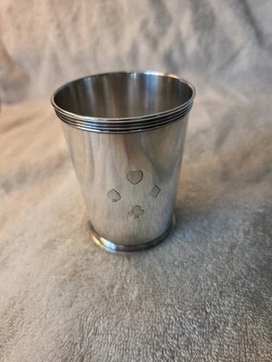 Suite de tarjetas grabadas 3759 MANCHESTER de plata esterlina como nueva JULEP CUP con bandas Foto 1 de 4