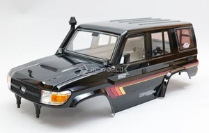 RC 1/10 Truck Body TOYOTA LAND CRUISER LC76 RESCUER 4-Door Finished 324MM BLACK - Picture 1 of 24