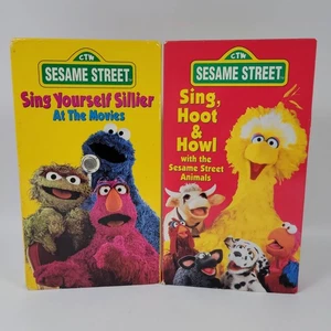 Sesame Street Sing Yourself Sillier at the Movies Sing Hoot & Howl VHS Tape Lot - Picture 1 of 7