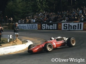1967 Ferrari 312 Chris Amon Belgian GP F1 Farbfoto selten - Bild 1 von 7
