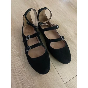 Madewell mary jane flats women’s size 6.5 black suede  - Picture 1 of 4