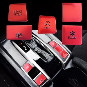 5pcs For Honda Civic 2016-2021 Red Gear Accessories P Gear Brake Hold Frame Trim - Picture 1 of 5