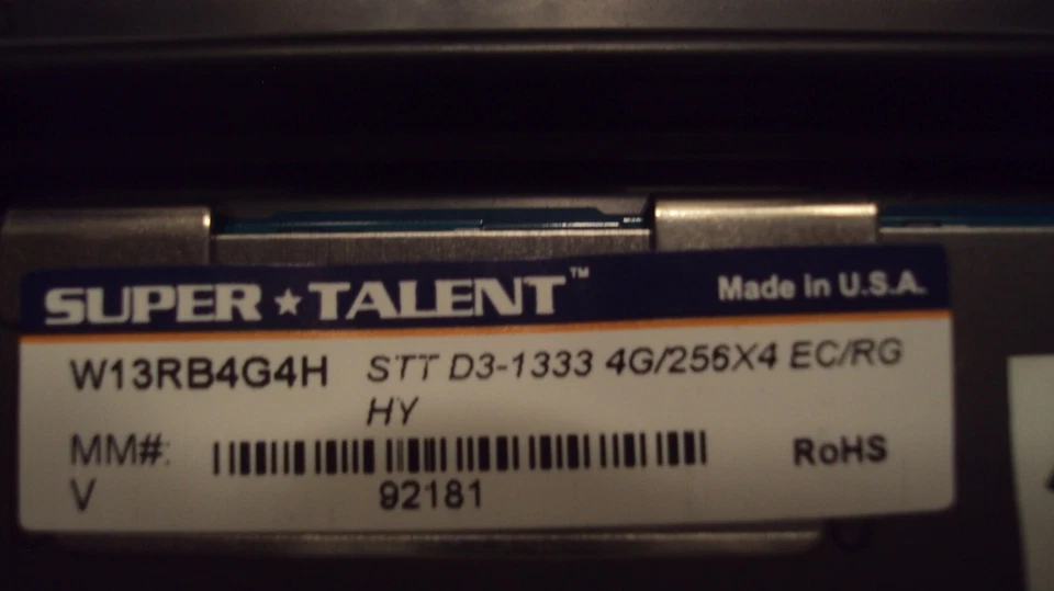 Super Talent W13RB4G4H DDR3-1333 4GB 256x4 ECC REG Server Memory - Image 1 of 1