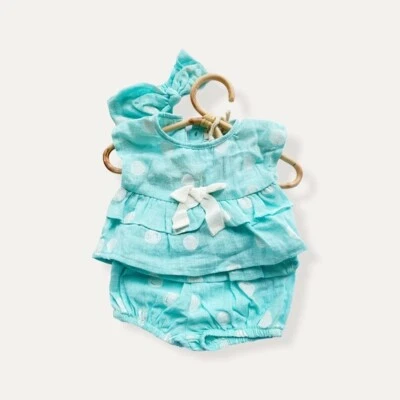 Jessica Simpson Bebé Niña Aqua Blanco Lunares Algodón Ropa Set de Regalo 3-6 M  Foto 1 de 4