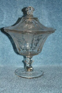 Cambridge Rose Point crystal #3900/138 Footed Candy Box with Cover - Picture 1 of 9