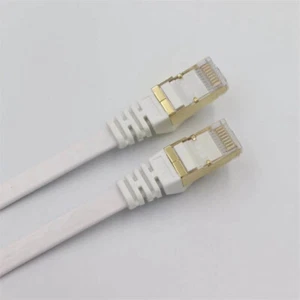 RJ45 Cat7 Ethernet Network LAN Cable Gold Plated Ultra-thin Flat Patch Lead Lot - Picture 1 of 12