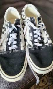 Vans Off The Wall Sneakers Black White Checkered Box Thick Soles Woman's 6.5 - Picture 1 of 10