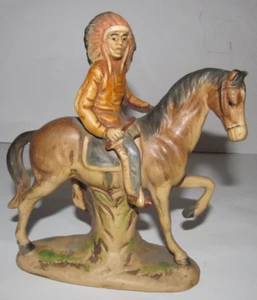 Vintage UCTCI (JAPAN) Native American Indian on a Horse Statue (C3) - Picture 1 of 4