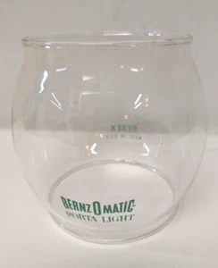 Vintage Bernzomatic Porta Luce Lanterna Globo SOLO Lettere Verdi Pyrex Vetro Globo - Foto 1 di 5