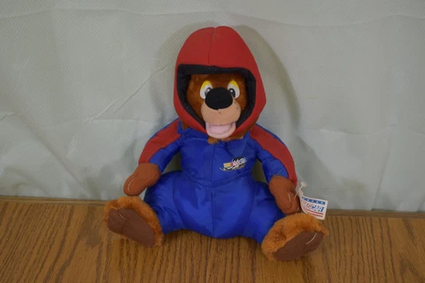 Nanco  Brown Bear Mascot 7” Plush Stuffed Animal Toy 1997 Vintage NASCAR Race Cover