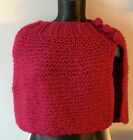 Fushia Pink Nordstrom Wool Blend Wrap Poncho Shawl Made Italy One Size Knit