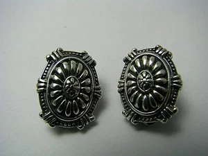 DIE-CAST SOLID STERLING SILVER EARRINGS CLIP-ON EARRINGS 925Silver ca1960s Rare - Picture 1 of 10