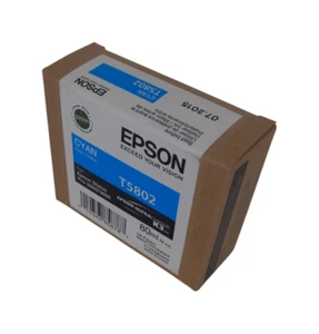 NEW Genuine Epson 3800 & 3880 Cyan Ink Cartridge T5802 Date: July 2015 - Picture 1 of 8