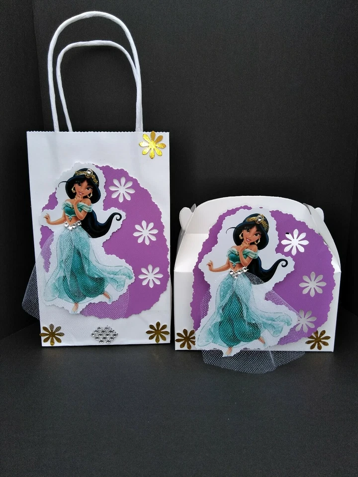  Princesa Jazmín Inspirado Disney Niña Cumpleaños Caramelo Regalos Bolsas o Cajas. Foto 1 de 4