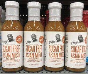4 BOTTLES G Hughes Sugar Free Asian Miso Salad Dressing 12 oz Bottle Iceberg - Picture 1 of 4
