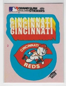 1979 Fleer Grand Slam Hi-Gloss Team Sticker CINCINNATI REDS Team Pink - Picture 1 of 2