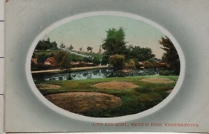 OLD POSTCARD 1910 KIDDERMINSTER BRINTON PARK LAKE AND MONT - Picture 1 of 2