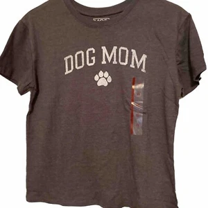 “Dog Mom” Women’s XS T Shirt Modern Lux 60/40 Cotton Poly Dark Gray. - Picture 1 of 4