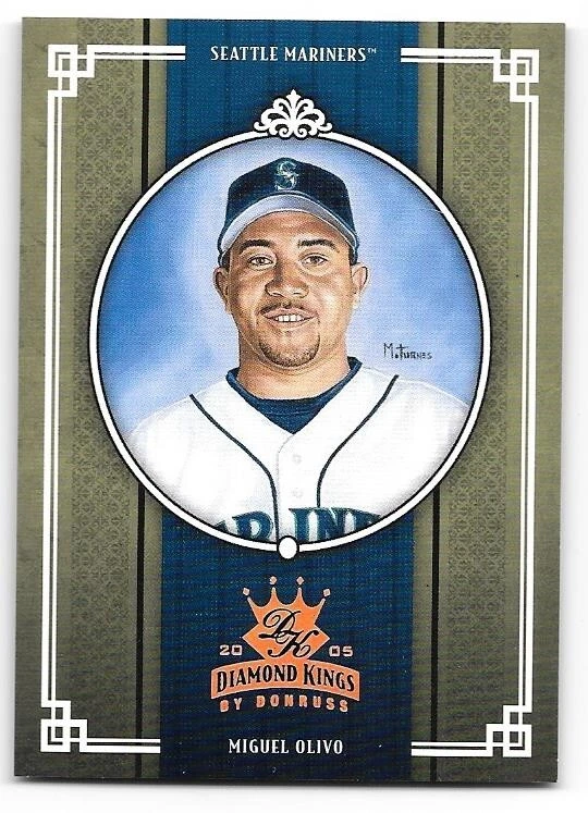 MIGUEL OLIVO SERIAL /100 2005 DONRUSS DIAMOND KINGS 206 SEATTLE MARINERS SP - Image 1 of 1