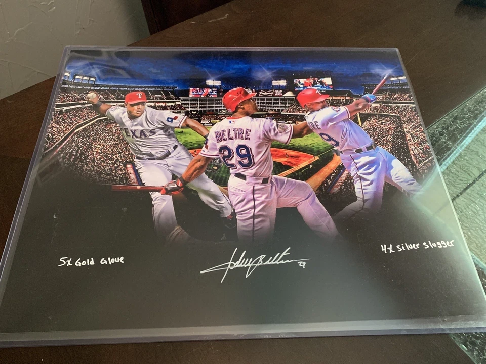 德克萨斯游骑兵队 Adrian Beltre 标志/亲笔签名 16x20 照片编辑带铭文 — 第 1/1 张图片