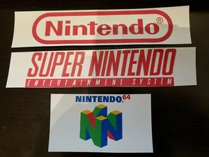 Nintendo SNES N64 64 Stickers Decals label for game shelf decor retro vintage - Zdjęcie 1 z 1