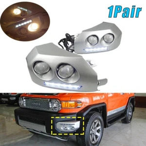 For 2007-2014 Toyota Fj Cruiser Driving Bumper Fog Lights LED DRL Running Lamps - Picture 1 of 6