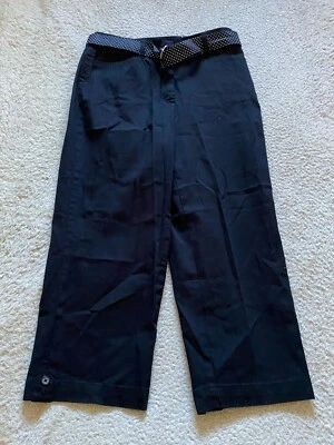 Pantalones capri Karen Scott para mujer con cinturón negro talla 10 (30 x 22) Foto 1 de 4