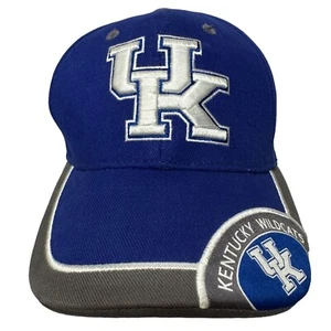 UK Kentucky Wildcats Basketball Hat Adjustable Strap Back Blue White Gray Cap OS - Picture 1 of 13