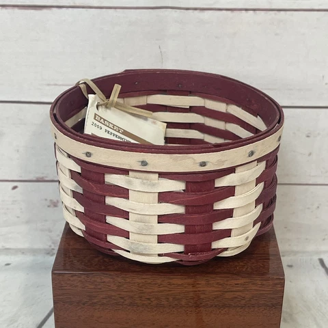 Longaberger Basket 2009 tree trimmer Peppermint Twist New NWT Cover