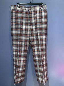 mens 40 x 31 Plaid Pants Jantzen, Talon Zip True Vintage 1960’s Excellent - Picture 1 of 4