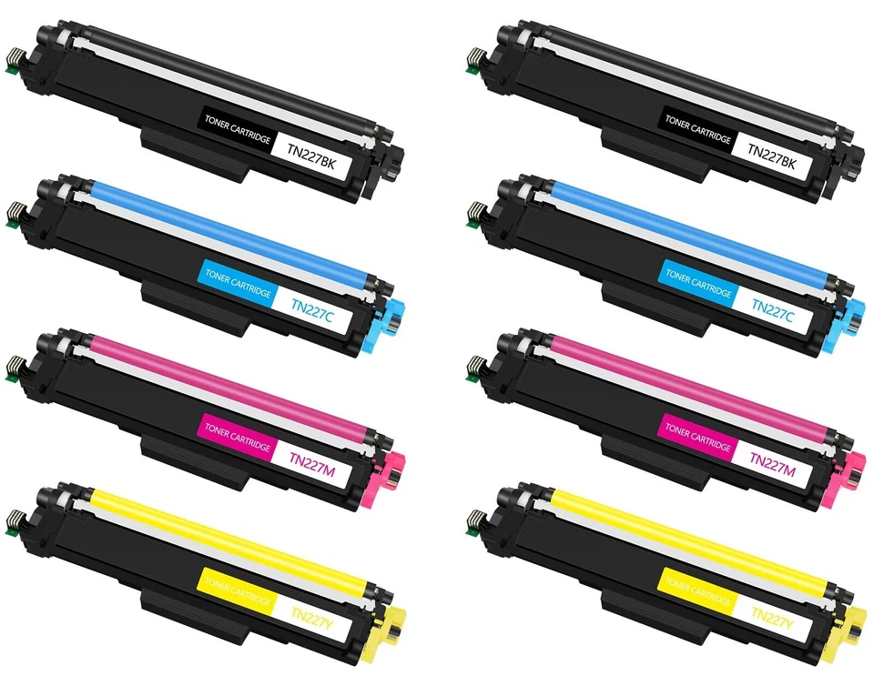 8pk - Cartuchos de tóner compatibles para Brother TN-227, TN227 Alto Rendimiento (TN-223) Foto 1 de 1