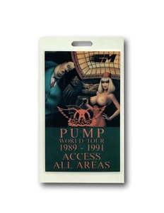 Aerosmith auténtico 1989 91 Pump Tour detrás del escenario acceso completo pase de conciertos certificado de autenticidad - Imagen 1 de 3