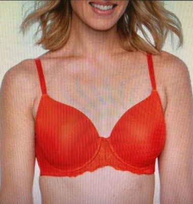 Ambrielle Sujetador Camiseta LIGERAMENTE FORRADO LLAMA ESCARLATA, Talla 42DD *NUEVO CON ETIQUETAS Foto 1 de 4