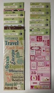 K & Company Embossed Stickers-Valentine, Sea Glass,Blossomwood Words Read Dscrpt - Picture 1 of 21