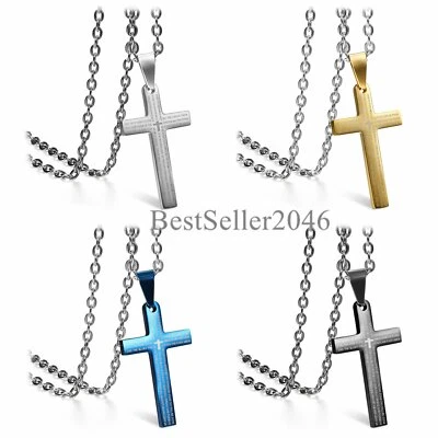 Collar Colgante Cruz Biblia Oración Inglés Acero Inoxidable Hombres Mujeres Dije 22" Foto 1 de 4